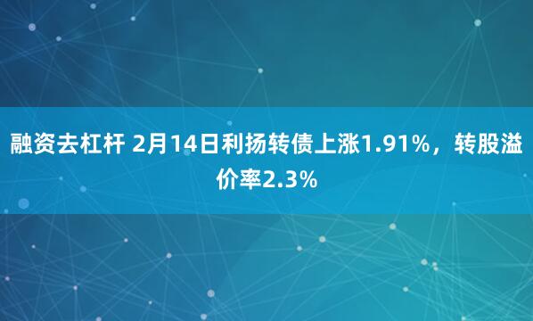 融资去杠杆 2月14日利扬转债上涨1.91%，转股溢价率2.3%