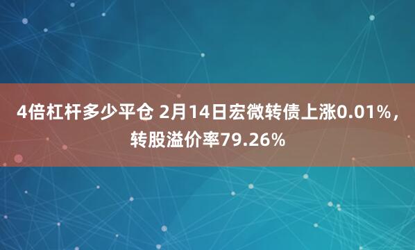 4倍杠杆多少平仓 2月14日宏微转债上涨0.01%，转股溢价率79.26%