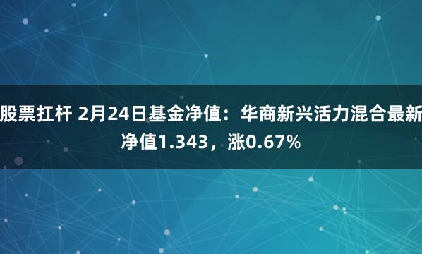 股票扛杆 2月24日基金净值：华商新兴活力混合最新净值1.343，涨0.67%