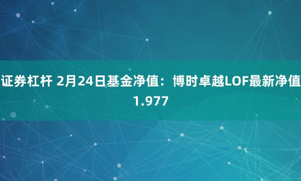 证券杠杆 2月24日基金净值：博时卓越LOF最新净值1.977