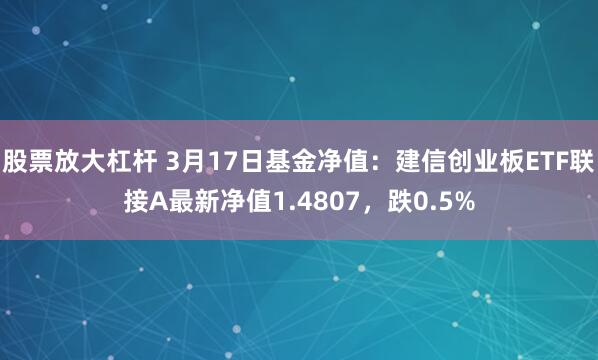 股票放大杠杆 3月17日基金净值：建信创业板ETF联接A最新净值1.4807，跌0.5%